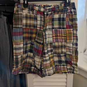 Fun boys Polo plaid shorts, 10 inch inseam size 18